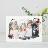 Moderne Floral-fotonieuwsbrief met kerstkaarten Feestdagenkaart (Staand voorkant)