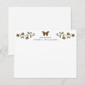 moderne Floral Garden Greenery Butterfly Notitiekaartje (Voorkant / Achterkant)