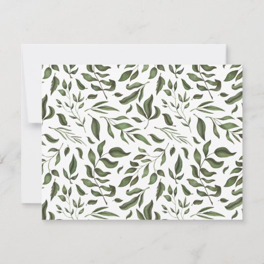  moderne Floral Garden Greenery Rabbit Bird Notitiekaartje (Achterkant)