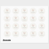 Moderne Floral Heart Bruiloft Sticker (Vel)