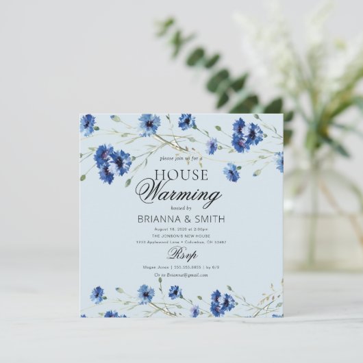 Moderne Floral Housewarming Kaart (Staand voorkant)