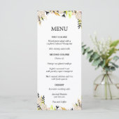Moderne Floral Ink Bruiloft Menu (Staand voorkant)