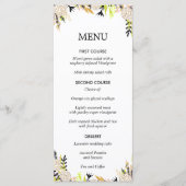 Moderne Floral Ink Bruiloft Menu (Voorkant)