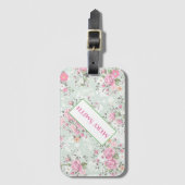 Moderne Floral Jouw naam Bagagelabel (Voorkant (verticaal))