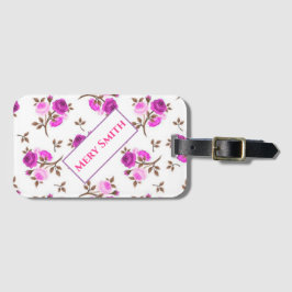 Moderne Floral Jouw naam Bagagelabel