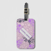 Moderne Floral Jouw naam Bagagelabel (Voorkant (verticaal))