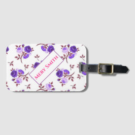 Moderne Floral Jouw naam Bagagelabel