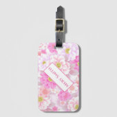 Moderne Floral Jouw naam Bagagelabel (Voorkant (verticaal))