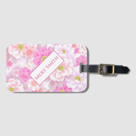 Moderne Floral Jouw naam Bagagelabel