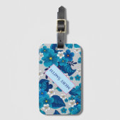 Moderne Floral Jouw naam Bagagelabel (Voorkant (verticaal))