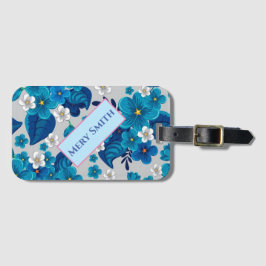 Moderne Floral Jouw naam Bagagelabel