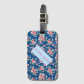 Moderne Floral Jouw naam Bagagelabel (Voorkant (verticaal))