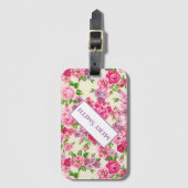 Moderne Floral Jouw naam Bagagelabel (Voorkant (verticaal))