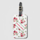 Moderne Floral Jouw naam Bagagelabel (Voorkant (verticaal))
