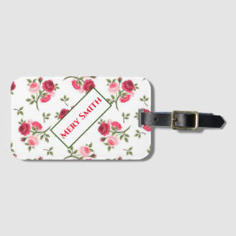 Moderne Floral Jouw naam Bagagelabel
