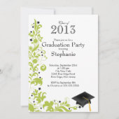 Moderne Floral klasse 2013 Graduation Party Kaart (Voorkant)