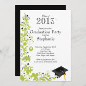 Moderne Floral klasse 2013 Graduation Party Kaart (Voorkant / Achterkant)