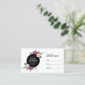 Moderne Floral Krans Salon Afspraakkaart Afsprakenkaartje (Staand voorkant)