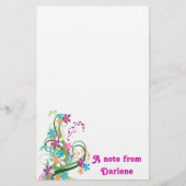 Moderne Floral-laptop Briefpapier (Voorkant)