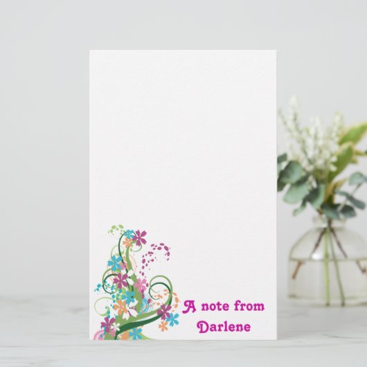 Moderne Floral-laptop Briefpapier (Staand voorkant)