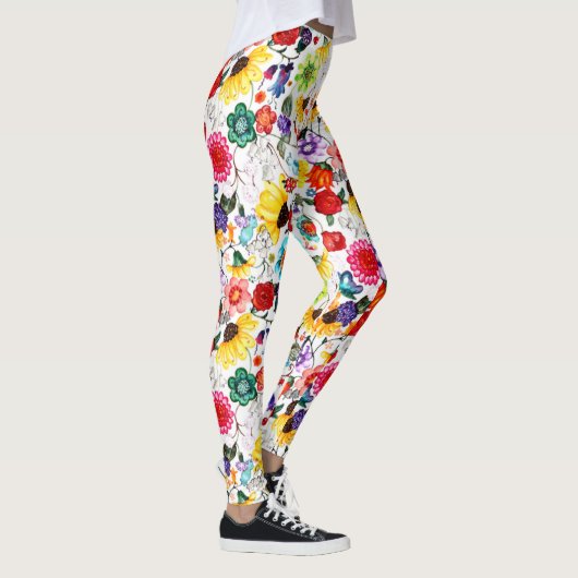 Moderne Floral-Leggings Leggings (Rechts)
