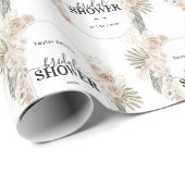 Moderne Floral Lijst Vrijgezellenfeest Witte achte Cadeaupapier (Rol Hoek)