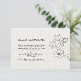 Moderne Floral Line Art Ivoor bruiloft Kaart