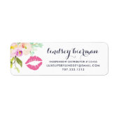 Moderne Floral Lip Product Distributeur Labels (Voorkant)