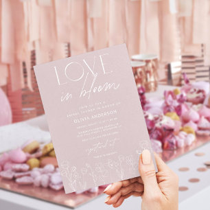 Moderne Floral Love in Bloom Vrijgezellenfeest Inv Kaart