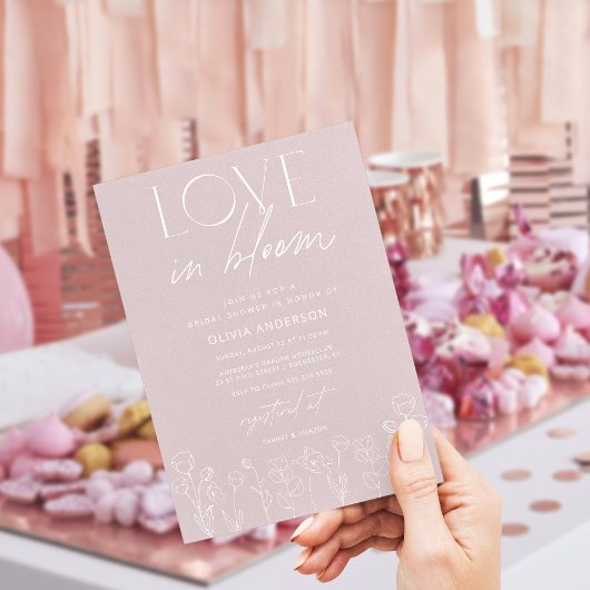 Moderne Floral Love in Bloom Vrijgezellenfeest Inv Kaart