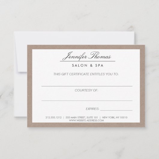  moderne Floral Motif Beauty Salon Gift Kaart (Achterkant)