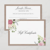  moderne Floral Motif Beauty Salon Gift Kaart (Voorkant / Achterkant)