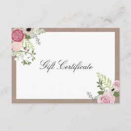  moderne Floral Motif Beauty Salon Gift Kaart