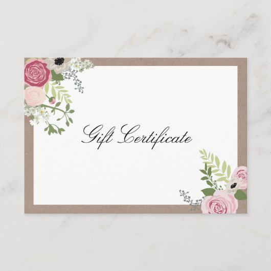  moderne Floral Motif Beauty Salon Gift Kaart (Voorkant)