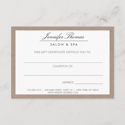  moderne Floral Motif Beauty Salon Gift Kaart (Achterkant)