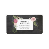  Moderne Floral Motif op Chalkboardontwerper Etiket (Voorkant)