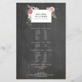  Moderne Floral Motif op Chalkboardontwerper Flyer