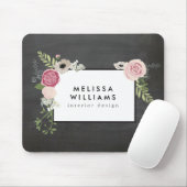  Moderne Floral Motif op Chalkboardontwerper Muismat (Met muis)
