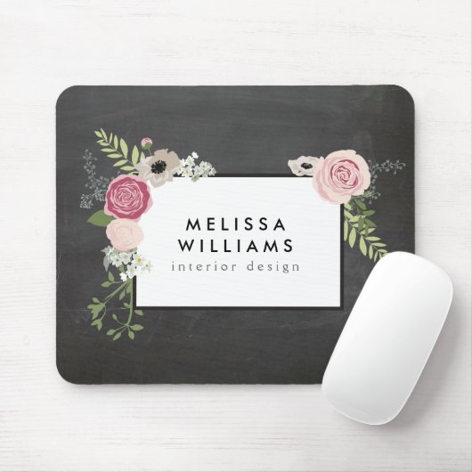  Moderne Floral Motif op Chalkboardontwerper Muismat (Met muis)