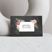 Moderne Floral Motif op Chalkboardontwerper Visitekaartje