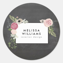 moderne Floral Motif op het bord Ronde Sticker