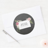 moderne Floral Motif op het bord Ronde Sticker (Envelop)