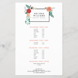  Moderne Floral Motif over Witte Ontwerper Flyer