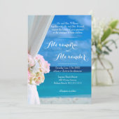 Moderne Floral Ocean Tropical Beach Zomer Bruiloft Kaart (Staand voorkant)