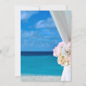Moderne Floral Ocean Tropical Beach Zomer Bruiloft Kaart (Achterkant)