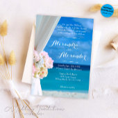 Moderne Floral Ocean Tropical Beach Zomer Bruiloft Kaart