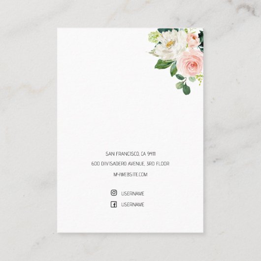 Moderne Floral oorbel houder Visitekaartje (Achterkant)