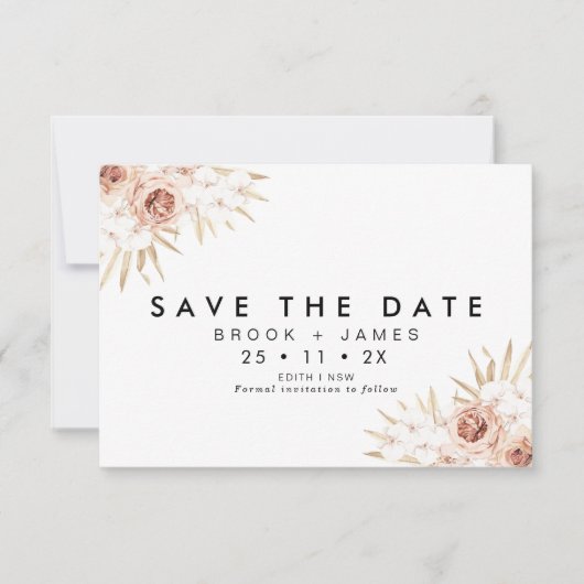 Moderne Floral Orchards Wedding Save the Date Card Kaart (Voorkant)