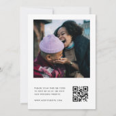 Moderne Floral Outline Lila Lavender QR Code Kaart (Achterkant)