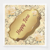 Moderne  Floral Paper Dinner Napkins Servet (Voorkant)